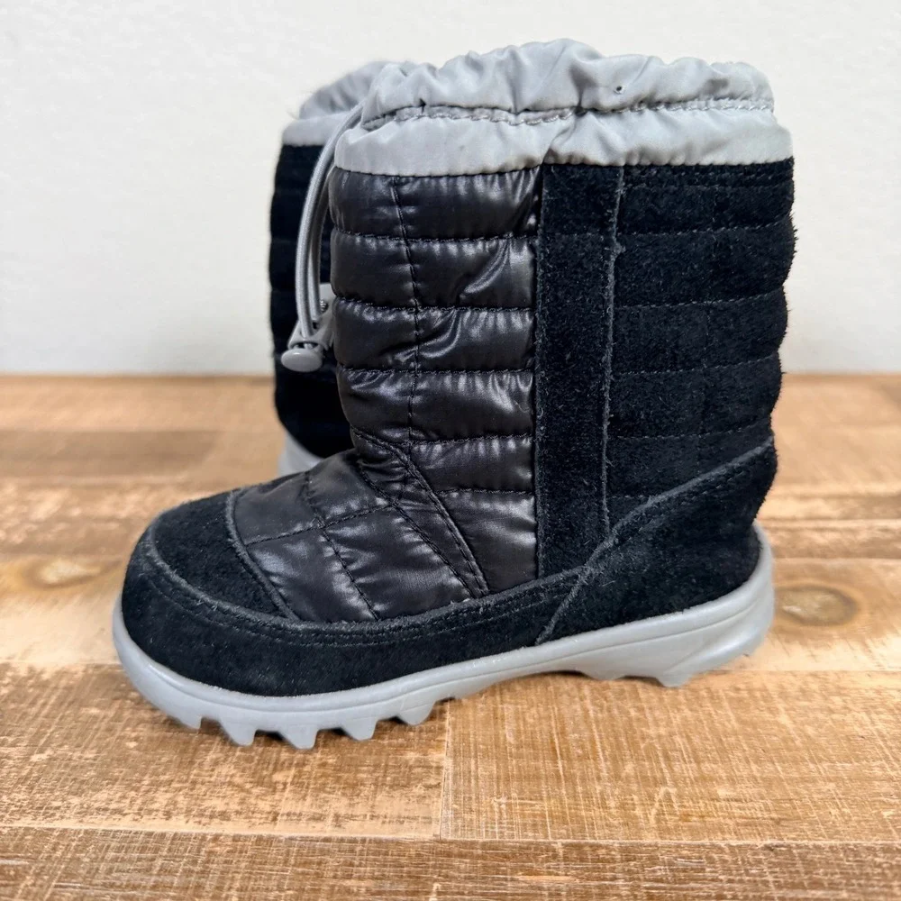 The North Face Winter Snow Boots Toddler 5 Black Gray Insulated‎ NF00CXY4